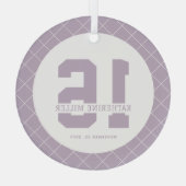 16パーソナライズされた誕生日モダン及びエレガント ガラスオーナメント (裏面)