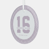 16パーソナライズされた誕生日モダン及びエレガント ガラスオーナメント (正面左)