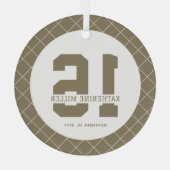 16パーソナライズされた誕生日モダン及びエレガント ガラスオーナメント (裏面)