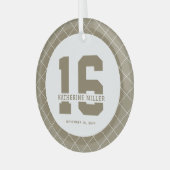 16パーソナライズされた誕生日モダン及びエレガント ガラスオーナメント (正面左)