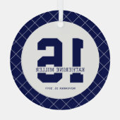 16パーソナライズされた誕生日モダン及びエレガント ガラスオーナメント (裏面)