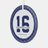 16パーソナライズされた誕生日モダン及びエレガント ガラスオーナメント (正面左)
