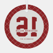 16パーソナライズされた誕生日モダン及びエレガント ガラスオーナメント (裏面)