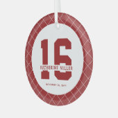 16パーソナライズされた誕生日モダン及びエレガント ガラスオーナメント (正面左)