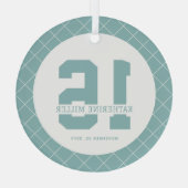 16パーソナライズされた誕生日モダン及びエレガント ガラスオーナメント (裏面)