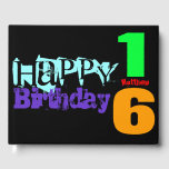 16パーソナライズされた誕生日HCGBポップ・アートの ゲストブック<br><div class="desc">レタリングデザインと大きな数（年齢）、名前、ハッピーと色のバージョン数々のの誕生日。デザイン懸命カバーの文字付きゲストブック16歳までカスタマイズ。のボタンで文字(色、フォント、サイズ、位置)をクリック簡単に変えカスタマイズる。他のモデルも利用可能。一致する誕生日グリーティングカード。</div>