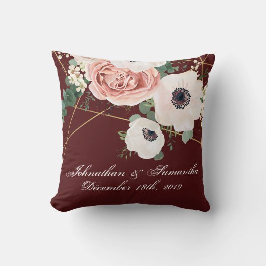 16パーソナライズされた"x16"装飾用クッションジオメトリックワイン クッション (正面)