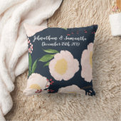 16パーソナライズされた"x16"装飾用クッションホワイトフローラフロー クッション (ブランケット)