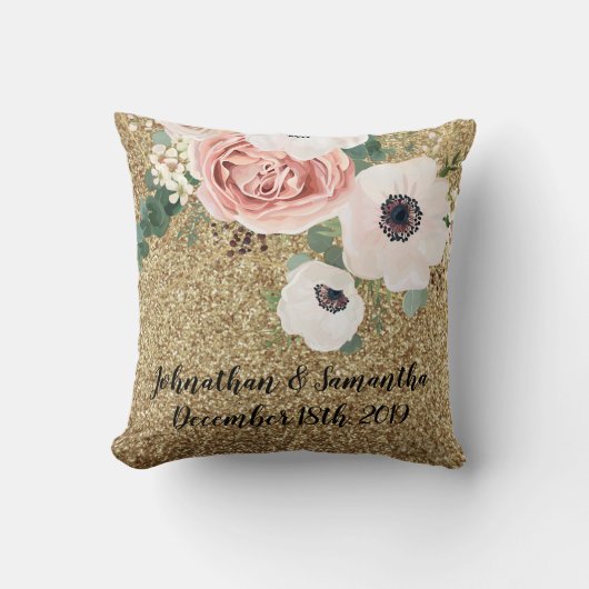 16パーソナライズされた"x16"装飾用クッション幾何学的バラ クッション (正面)