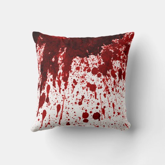 16パーソナライズされた"x16"装飾用クッション血(ばちゃばちゃ)跳ねるV クッション (裏面)