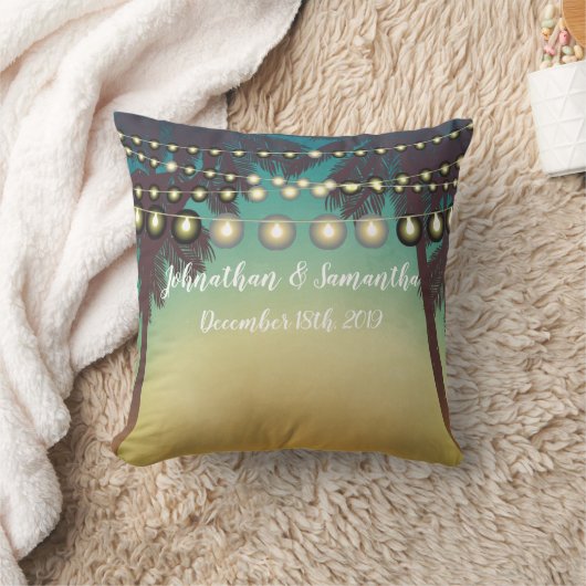 16パーソナライズされたx16インチ装飾用クッションビーチサンセットPal クッション (ブランケット)