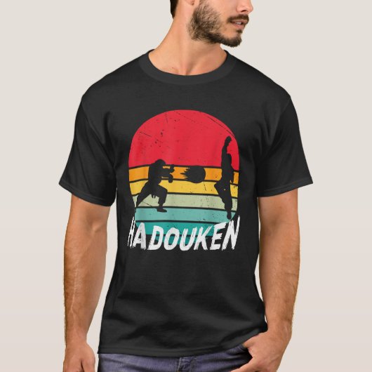 16ビットレトロHADOUKENファイター Tシャツ (正面)