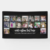 16フォトグリッド – 2行文字-白黒パーティー 横断幕 (横)