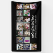 16フォトグリッド – 2行文字-白黒パーティー 横断幕 (縦)