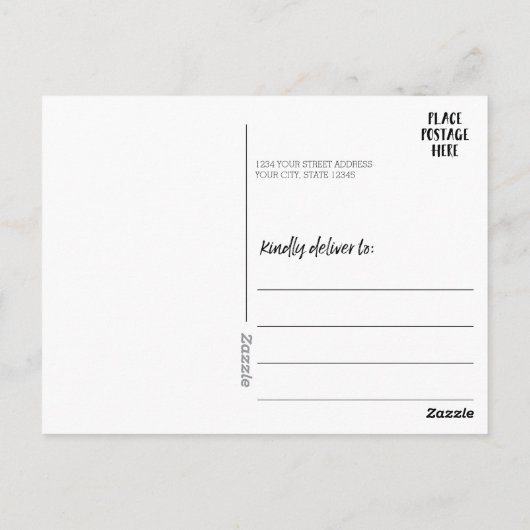 16フォトコラージュテンプレート – 追加お気に入りの写真 ポストカード (裏面)