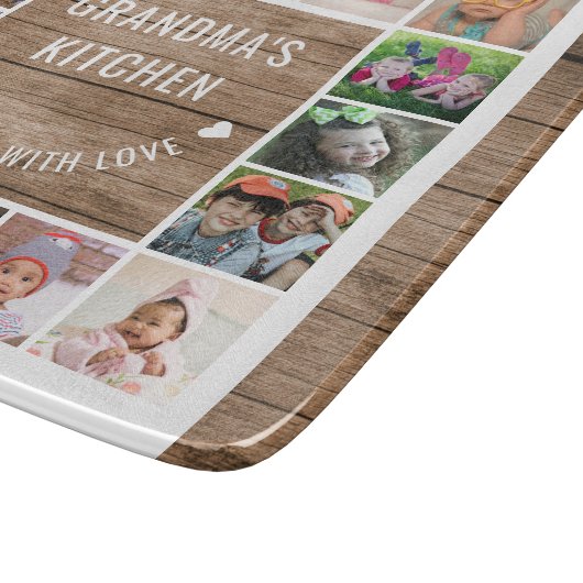 16フォトコラージュ素朴ウッドおばあちゃんのキッチン カッティングボード (角)