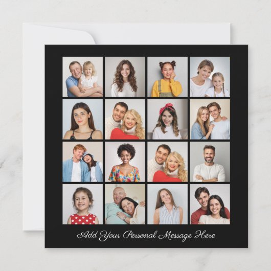 16フォトコラージュ自分のグリーティングカードを追加 (正面)