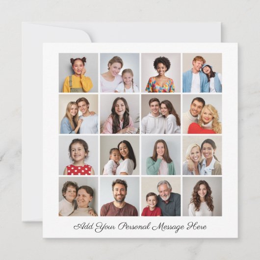 16フォトコラージュ自分のグリーティングカードを追加 (正面)