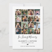 16フォトコラージュ葬儀記念祈りの言葉カード 招待状 (正面)