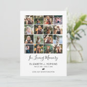 16フォトコラージュ葬儀記念祈りの言葉カード 招待状 (スタンド正面)