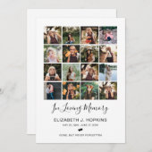 16フォトコラージュ葬儀記念祈りの言葉カード 招待状 (正面/裏面)