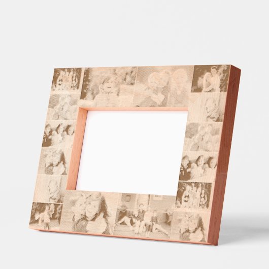 16フォトコラージュ誕生日ファーザーズマザーズ・デイ・ウッド レーザー彫刻フレーム (左)