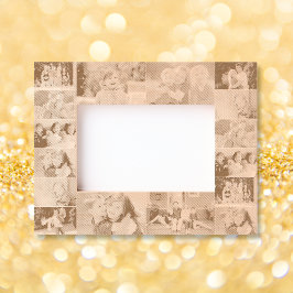 16フォトコラージュ誕生日ファーザーズマザーズ・デイ・ウッド レーザー彫刻フレーム