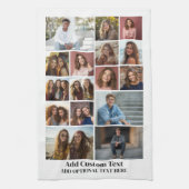 16フォトコラージュ – カスタム文字 – 白黒 キッチンタオル (縦)