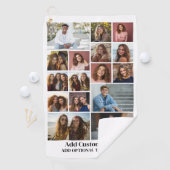 16フォトコラージュ – カスタム文字 – 白黒 ゴルフタオル (インサイチュ)