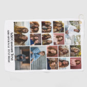 16フォトコラージュ – カスタム文字 – 白黒 ゴルフタオル (横)