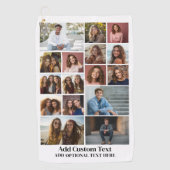 16フォトコラージュ – カスタム文字 – 白黒 ゴルフタオル (正面)