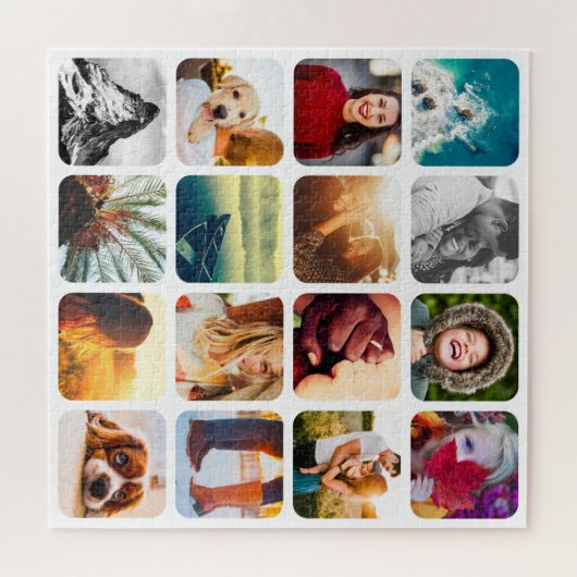 16フォトジグソーパズルテンプレート白丸 ジグソーパズル (横)