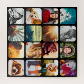 16フォトジグソーパズルテンプレート黒丸 ジグソーパズル (横)