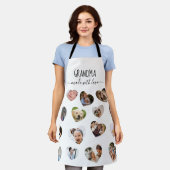 16フォトスタイリッシュハートコラージュ エプロン (着用した状態)