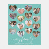 16フォトスタイリッシュハートコラージュ フリースブランケット (正面)