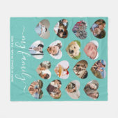 16フォトスタイリッシュハートコラージュ フリースブランケット (正面(横))