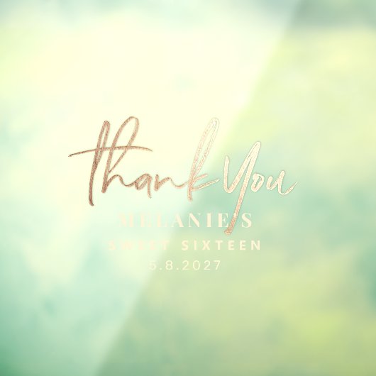 16ブライダルの金箔パーソナライズされたをありがとう ウィンドウサイン (シート3)