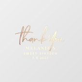 16ブライダルの金箔パーソナライズされたをありがとう ウィンドウサイン (シート)