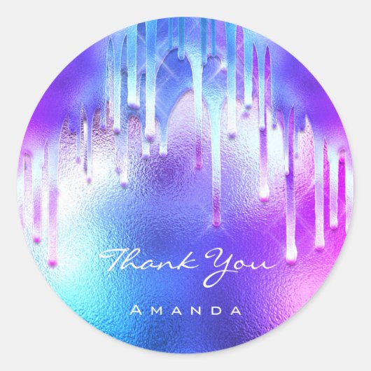 16ブライダルピンクホログラフィックドリップ ラウンドシール (正面)