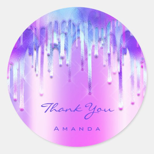 16ブライダルHolographic 3D Dripsをありがとう ラウンドシール (正面)