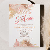 16ボホピンクフローラ16th誕生日パーティー 招待状