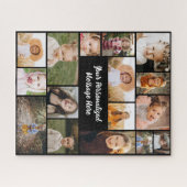 16モダンパーソナライズされたフォトコラージュのカスタム色 ジグソーパズル (横)