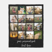 16モダンパーソナライズされたフォトコラージュカスタム フリースブランケット (正面)