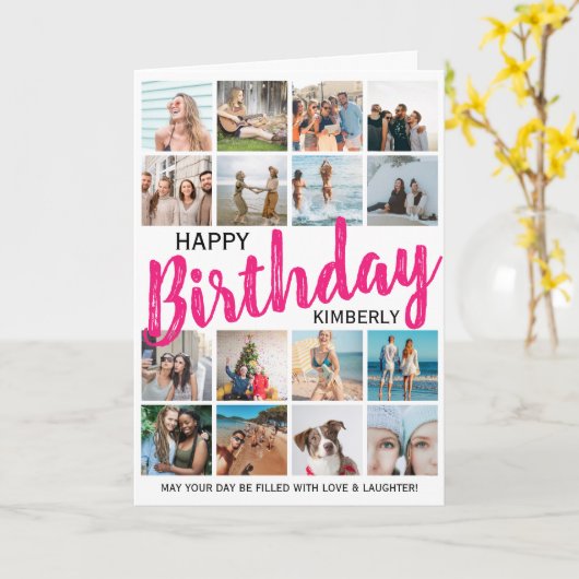 16モダン枚 |任意の年齢ハッピーバースデー カード (黄色い花)