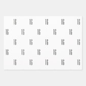 16モダン歳の誕生日パーティラッピング紙 ラッピングペーパーシート (正面2)