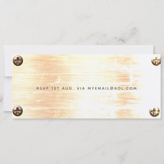 16モダン番目の誕生日BOY車のライセンスプレートラスティ 招待状 (裏面)