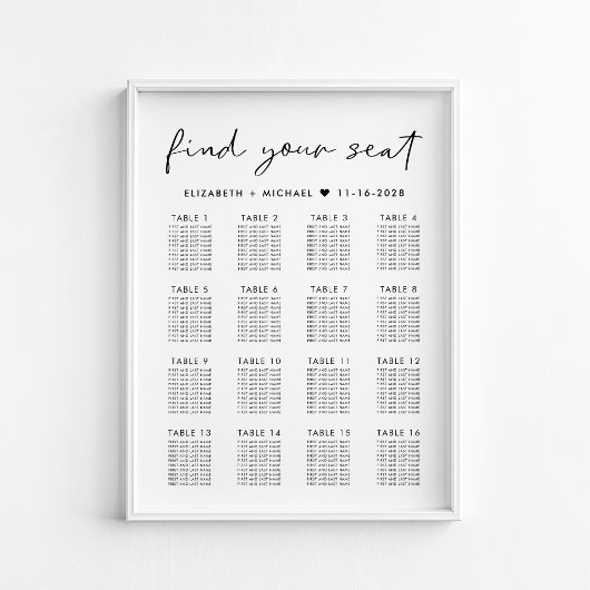 16モダン表結婚座表 ポスター