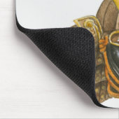 16世紀な武士のヘルメットのイラストレーション マウスパッド (コーナー)