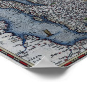 16世紀のイギリスの地図 ポスター (角)