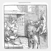 16世紀のキッチンと調理師 スクエアシール (正面)